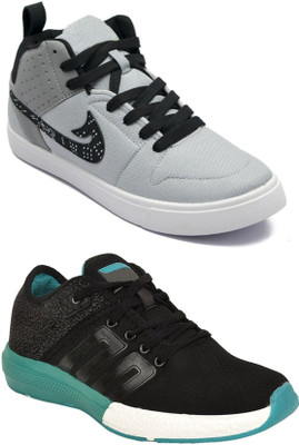 

Clymb Chamo-01 Grey+Battle Green Casual Walking Shoes For Men(Multicolor, Multicolour