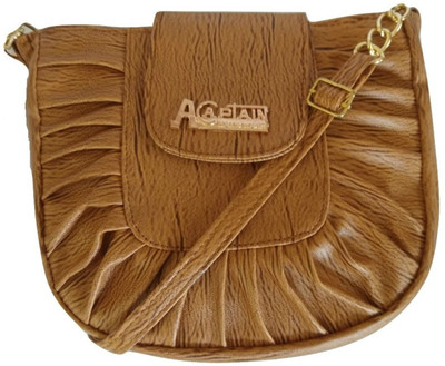 GiftingTree Girls Casual Brown PU Sling Bag