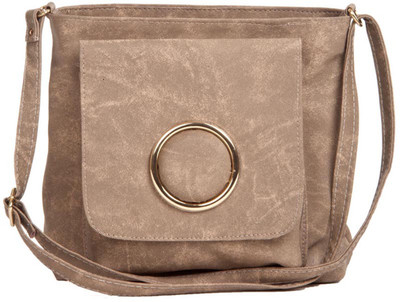 Aliado Women Casual Grey Leatherette Sling Bag