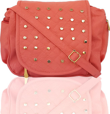 

TYPIFY Women Casual Pink Leatherette Sling Bag