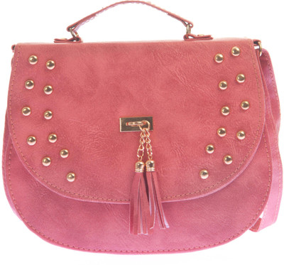 Aliado Women Casual Pink Leatherette Sling Bag