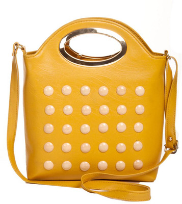 

Aliado Women Evening/Party Yellow Leatherette Sling Bag