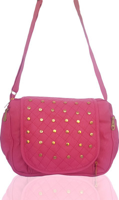 

TYPIFY Women Casual Pink Leatherette Sling Bag