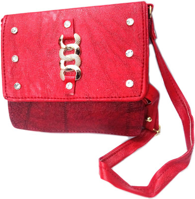 

OBEROI Women Casual Red Leatherette Sling Bag