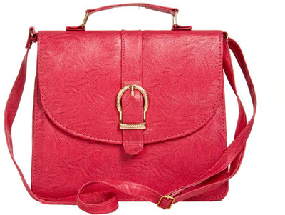 Aliado Women Casual Pink Leatherette Sling Bag