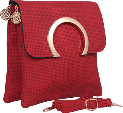 

cidky Women Casual Red PU Sling Bag