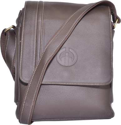 

Saavi Men & Women Casual Brown, Black Genuine Leather Sling Bag, Black;brown