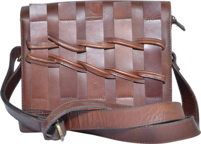 

Saavi Girls Casual Brown Genuine Leather Sling Bag