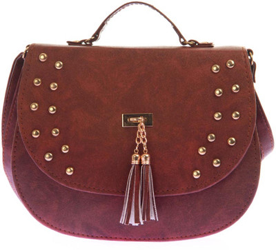 

Aliado Women Casual Brown Leatherette Sling Bag