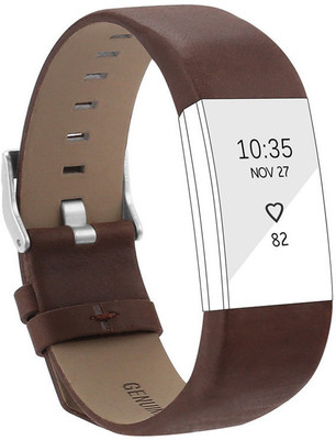 

Shopizone Leather Strap For Fitbit Charge 2 Dark Brown Smart Band Strap(Brown)