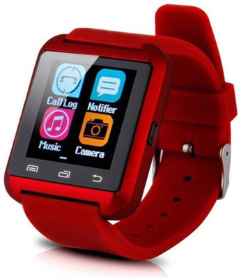 

MOBILE FIT Eleganz ELNZ-380 U8 Bluetooth Smartwatch Compatible with All Android Mobiles Red Smartwatch (Red Strap Regular) Black Smartwatch(Red Strap FREE SIZE)