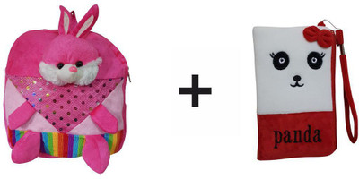 

Global Choice Set of Bunny Soft Toy Bag & Cute Panda Pouch - 14 inch(Pink, White)