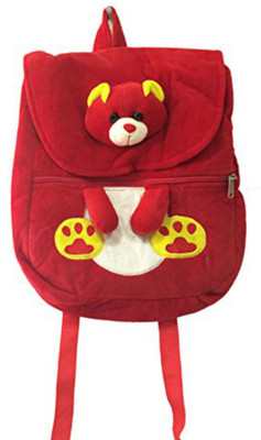 

Deals India Velvet School Bag with Teddy Soft Toy (Red) - 35 cm(Multicolor)
