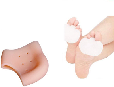 

ZYLOCARE 2PAIR(Silicon Gel Heel Socks,Ball of Foot Silicon Gel Heel Pad) Heel Cushion For Heel Pain Relief For Foot Pain Arch Support Silicon Heel Pad Gel Insole Foot Support (Free Size, White)