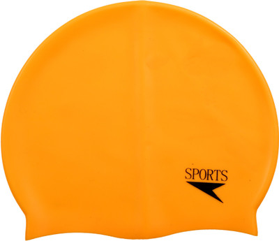 

HAWKISH SILICONE SWIMMING CAP FOR HAIR PROTECTION Swimming Cap(Orange, Pack of 1)