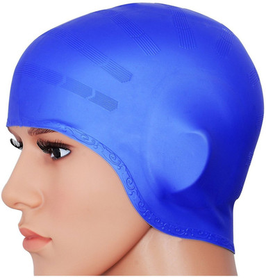 

Xerobic Swimming Elite Ear Protection Swim Cap for Long Hairs Waterproof Unisex Premium Earmuffs Silicone No-Slip Swimming Cap for Adults Kids Men and Women One Size Hat Swimming Cap(Blue, Pack of 1)