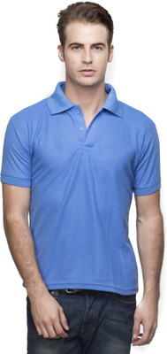 

Lambency Solid Men's Polo Neck Blue T-Shirt