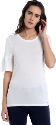 VERO MODA Casual Half Sleeve Solid Women White Top