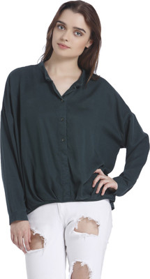 VERO MODA Casual Regular Sleeve Solid Women Green Top