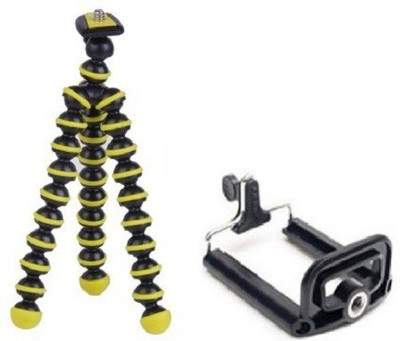 

ReTrack Mini Octopus Adjustable Mobile Phone Camera Stand Clip Bracket Holder And Tripod(Yellow, Supports Up to 500 g)
