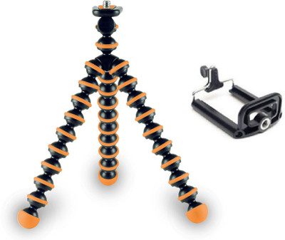 

ReTrack Adjustable Mini Octopus Mobile Phone Camera Stand Clip Bracket Holder Tripod(Orange, Supports Up to 500 g)