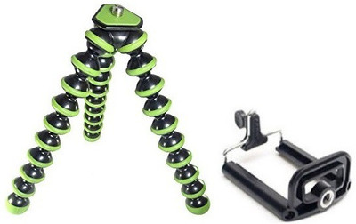 

ReTrack Mini Octopus Adjustable Mobile Phone Camera Stand Clip Bracket Holder And Tripod(Green, Supports Up to 500 g)