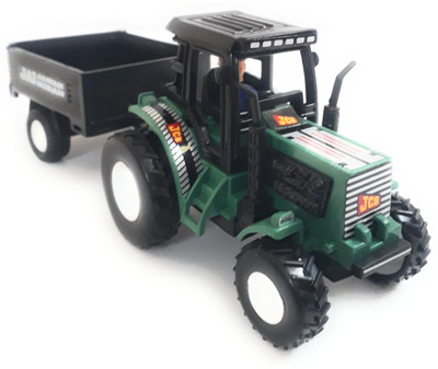 

The Game Begins Tractor with Trolley, toy for kids, Green and Black, Length 23 cm(Green, Black), Black;green