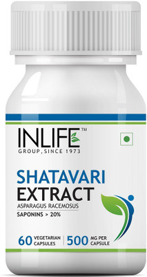 

Inlife Shatavari Extract Asparagus Recemosus (Saponins > 20%) Women's Wellness Supplement, 500 mg - 60 Vegetarian Capsules(60 No)