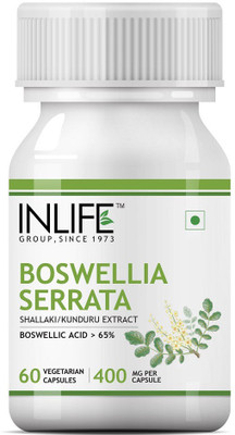 

Inlife Boswellia Serrata Extract (Boswellic Acids > 65%) Joint Supplement, 400 mg - 60 Vegetarian Capsules(60 No)