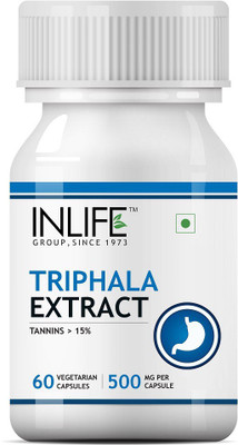 

Inlife Triphala Extract (Tannins > 15%) Amalaki, Haritaki and Bibhitaki, Digestion Support Supplement, 500 mg - 60 Vegetarian Capsules(60 No)