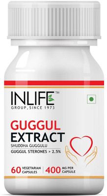 

Inlife Guggul Extract with 2.5% Guggul Sterones Supplement, 400 mg - 60 Vegetarian Capsules(60 No)