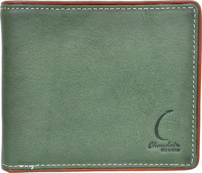 

Chandair Men Brown Genuine Leather Wallet(4 Card Slots), Dull green brown