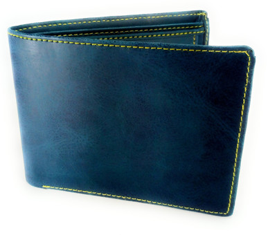

Unic Men Blue Genuine Leather Wallet(13 Card Slots)