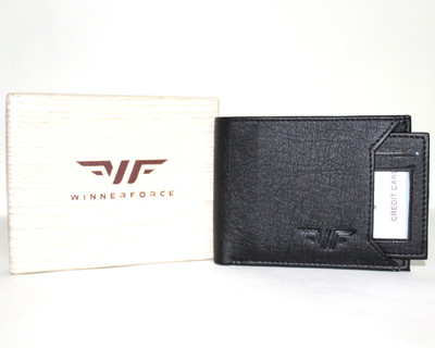 

Winner Force Men Black Artificial Leather Wallet(9 Card Slots)