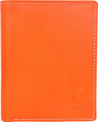 

Chandair Men Orange Genuine Leather Wallet(7 Card Slots), Dark apricot orange