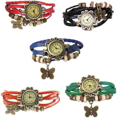 

PMAX BUTTERFLY MULTICOLOR OF 5 NEW STYLISH FOR Watch - For Girls