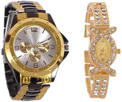

Varni Retail Stunning Gold Watch - For Couple