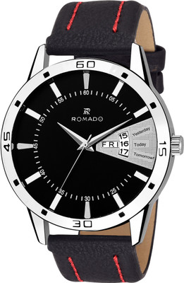 

ROMADO RM BLK-506 modish black day and date Watch - For Boys