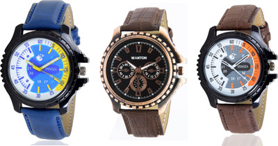 

SPINOZA SP01N02 WN01T02 Blue Brown exclusive chronograph pattern and stylish attractive combo watch for men and women Watch - For Boys & Girls
