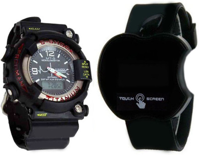 

Rokcy S-Shock And Black Apple Led Touch Screen Analog Digital Combo Watches For Men And Women Watch - For Men