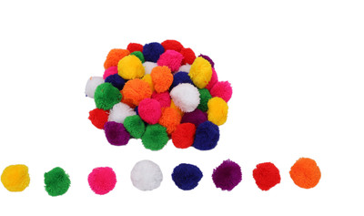 

Vardhman Big Pom Pom multicolor Wool balls for Dresses, art & craft, decoration, jewellery making pack of 50, size 42 mm dia ( 4 cm )