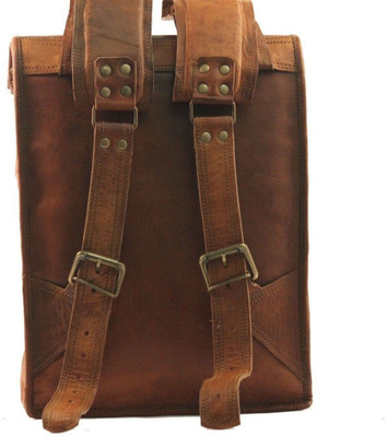 

Handcrafted exports Leather Backpack Come Shoulder Bag 16 L Backpack(Brown)
