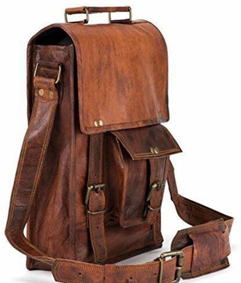 

Handcrafted exports Leather Backpack Come Shoulder Bag 16 L Backpack(Brown)