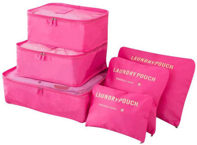 

Insasta Set of 6 in 1 Package Travel Storage Bag for Travel Accessories Waterproof Multipurpose Bag(Pink, 5 inch)
