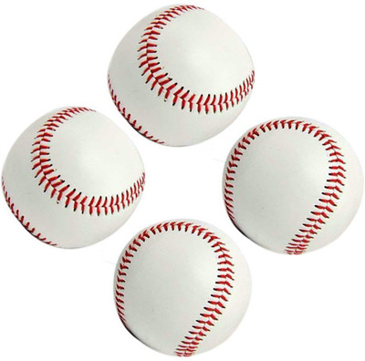 Xerobic Leather Covered Soft Balls for Team Game Competition Baseball(Pack of 4, White)