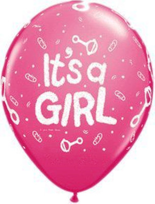 

Themez Only Printed METALLIC HD BALLOONS – It’s a GIRL – 1 PACKET (25 balloons) Balloon(Multicolor, Pack of 1)