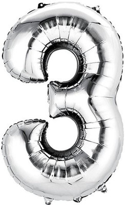 

AMFIN Solid 17" Inch Number 3 Foil Balloons , Kids Party Supplies/ Theme Birthday Party , Foil Balloons , Birthday Balloon Balloon(Silver, Pack of 1)
