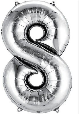 

AMFIN Solid 17" Inch Number 8 Foil Balloons , Kids Party Supplies/ Theme Birthday Party , Foil Balloons , Birthday Balloons Balloon(Silver, Pack of 1)