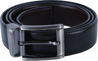 

TIE & CUFFS Men Formal, Party Black, Brown Artificial Leather Reversible Belt