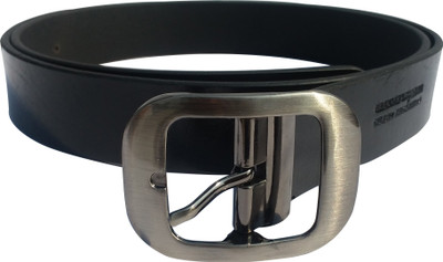

EL MIo Men Party, Party, Casual, Evening Black Genuine Leather Belt, Glossy black